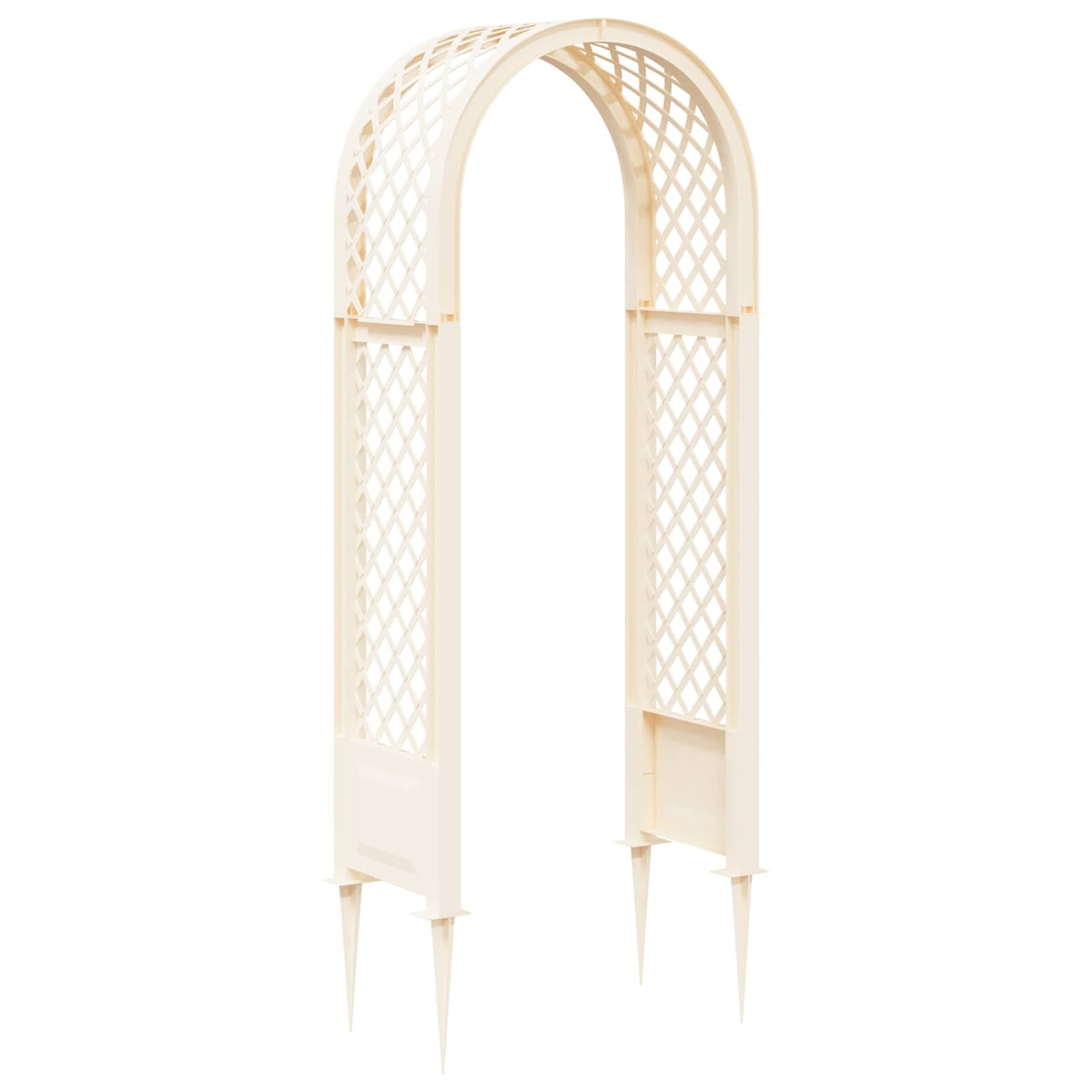vidaXL Arco de Rosa com Pontas Branco 97 x 43 x 218 cm PP