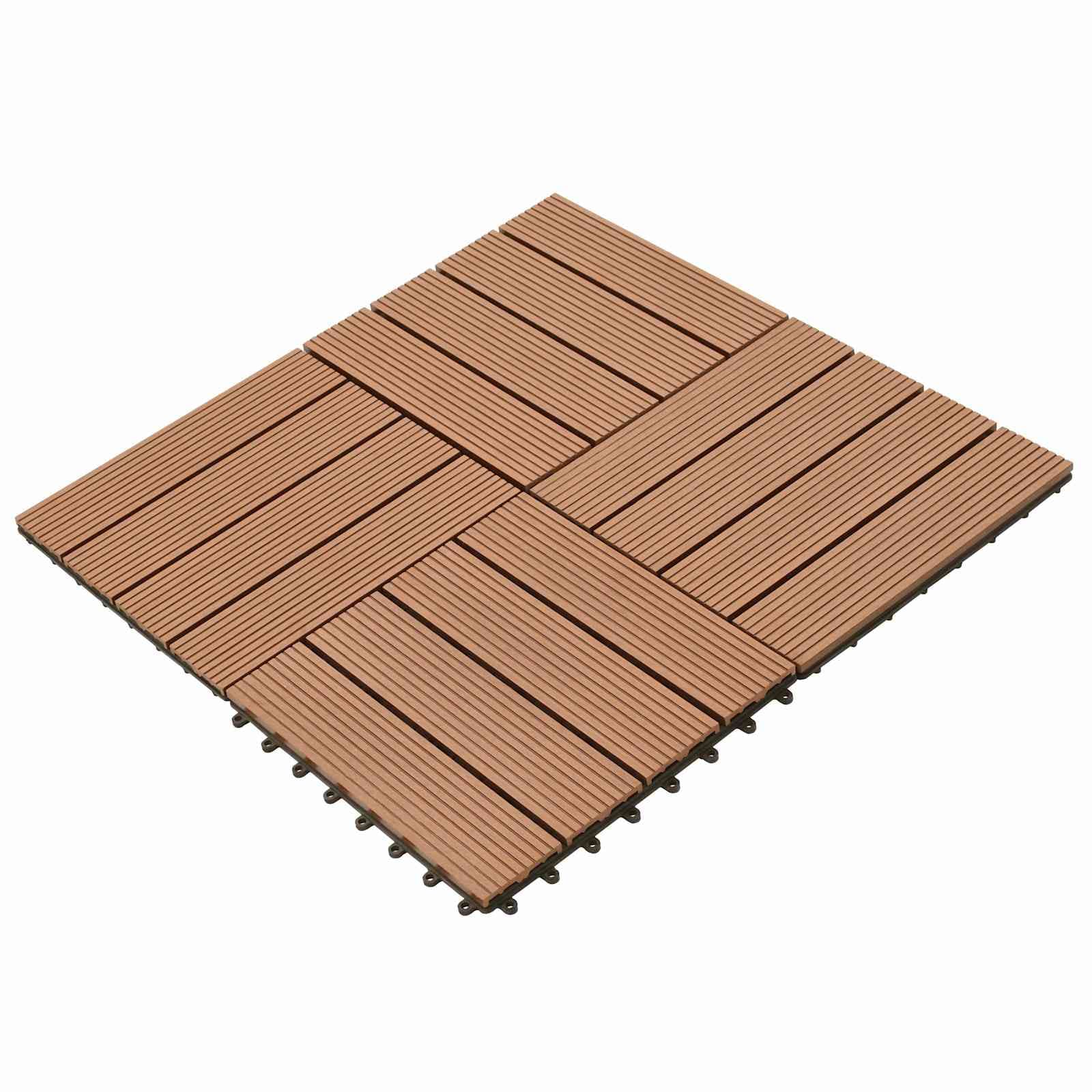vidaXL Telha de Deck 22 pcs Castanho 30 x 30 cm WPC