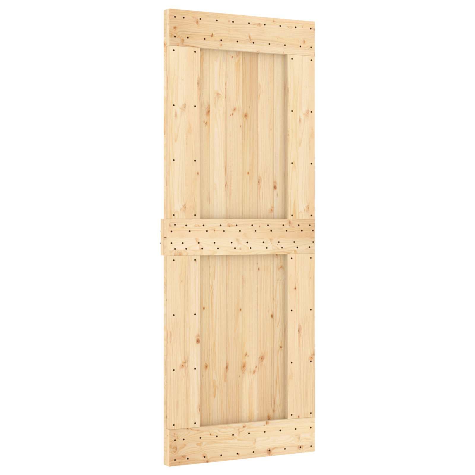vidaXL Porta Deslizante NARVIK Natural e Preto 80 x 210 cm (213,5 cm)