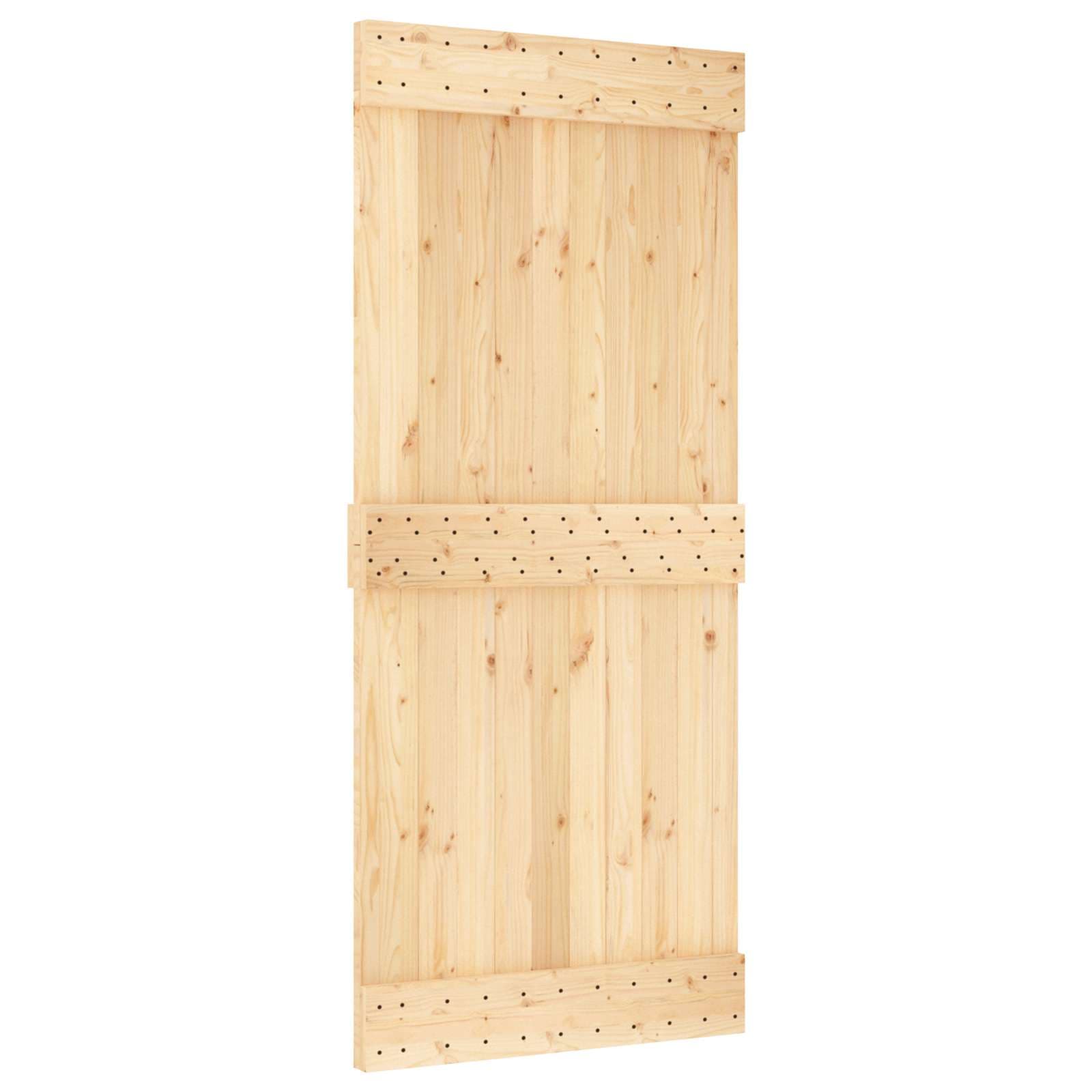 vidaXL Porta NARVIK Natural 90 x 210 cm Madeira de Pinus Sólida