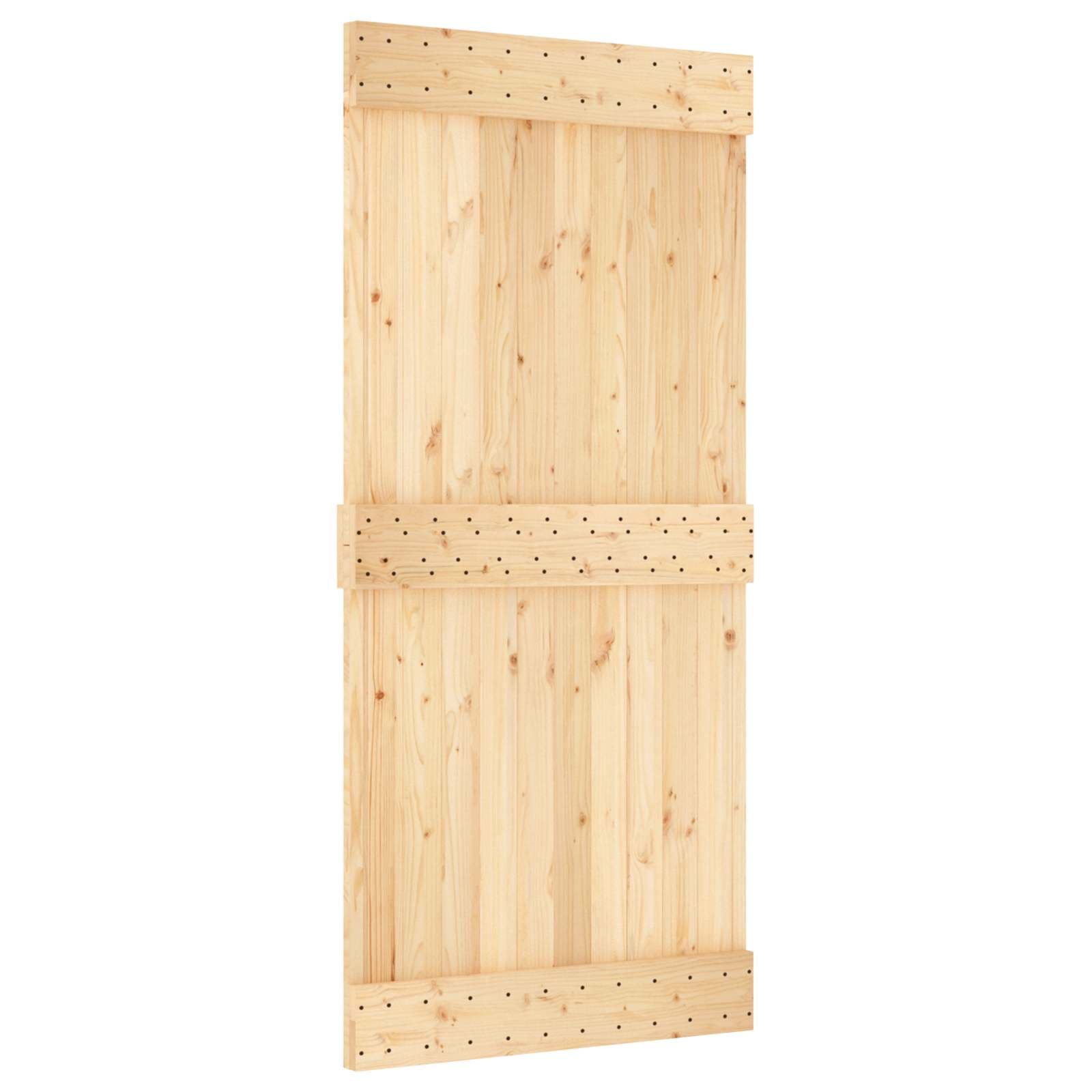 vidaXL Porta NARVIK Natural 95 x 210 cm Madeira de Pinus Sólida