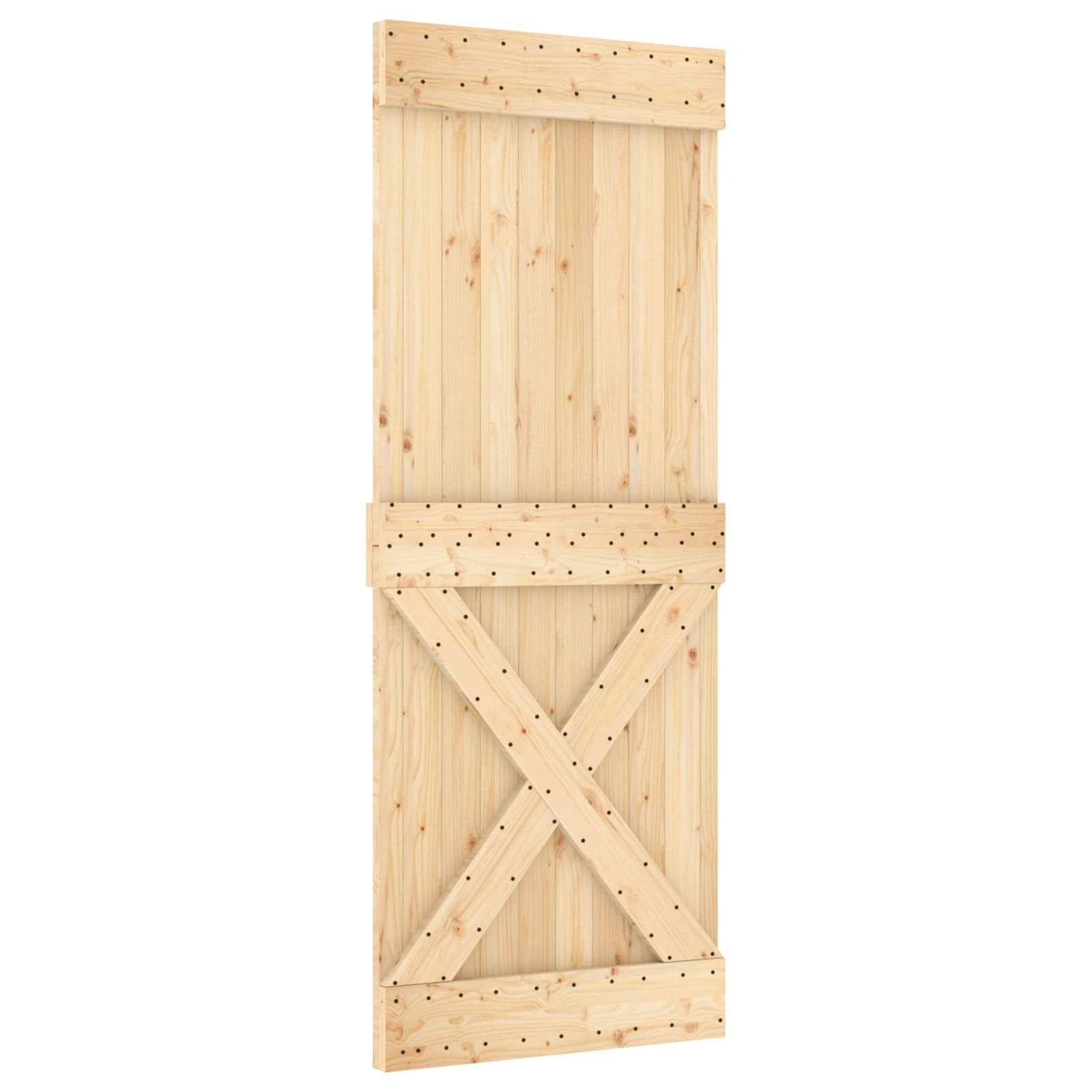 vidaXL Porta NARVIK Natural 80 x 210 cm Madeira de Pinus Sólida