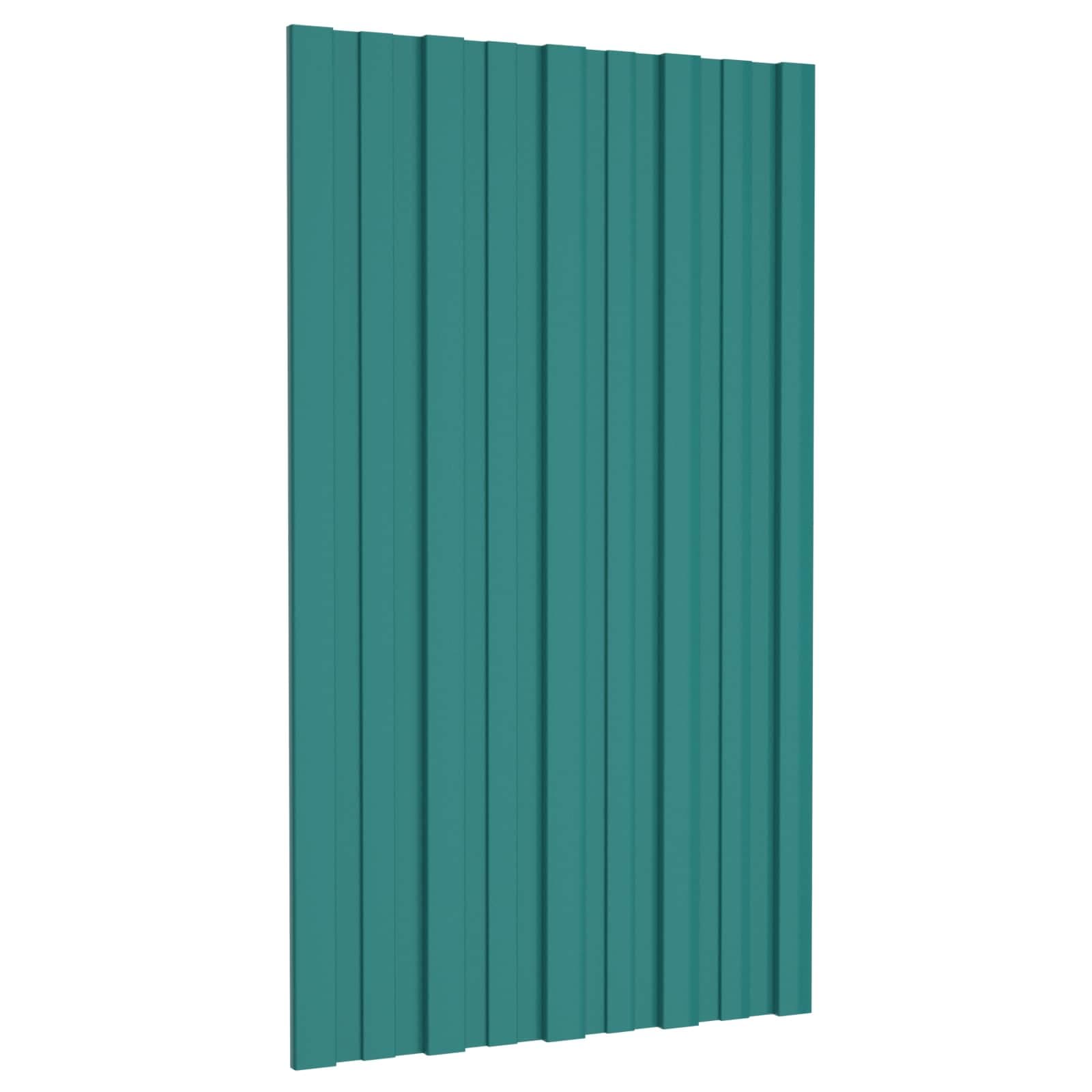 vidaXL Painel de telhado 12 pcs Verde 80 x 45 cm Aço galvanizado