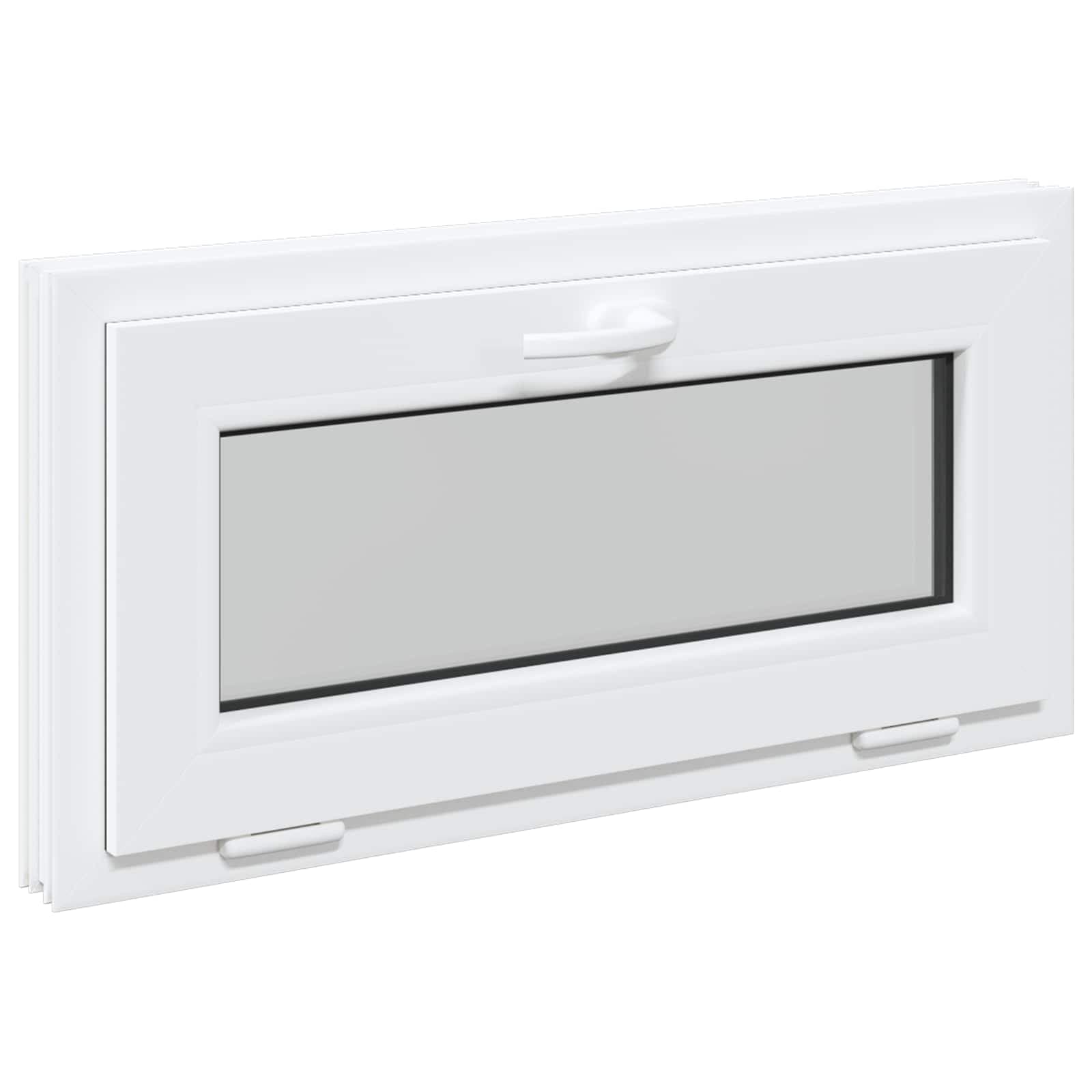vidaXL Janela de porão RISOR 80 x 40 cm PVC e Vidro Branco