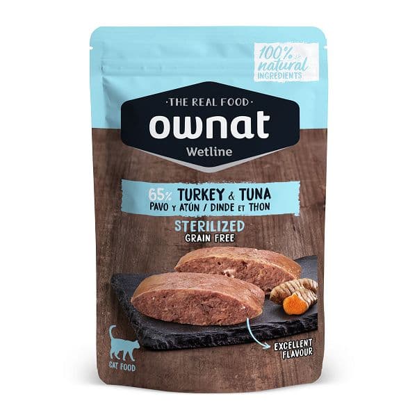 Ração Húmida Ownat Sterilized Turkey & Tuna 12x 85g