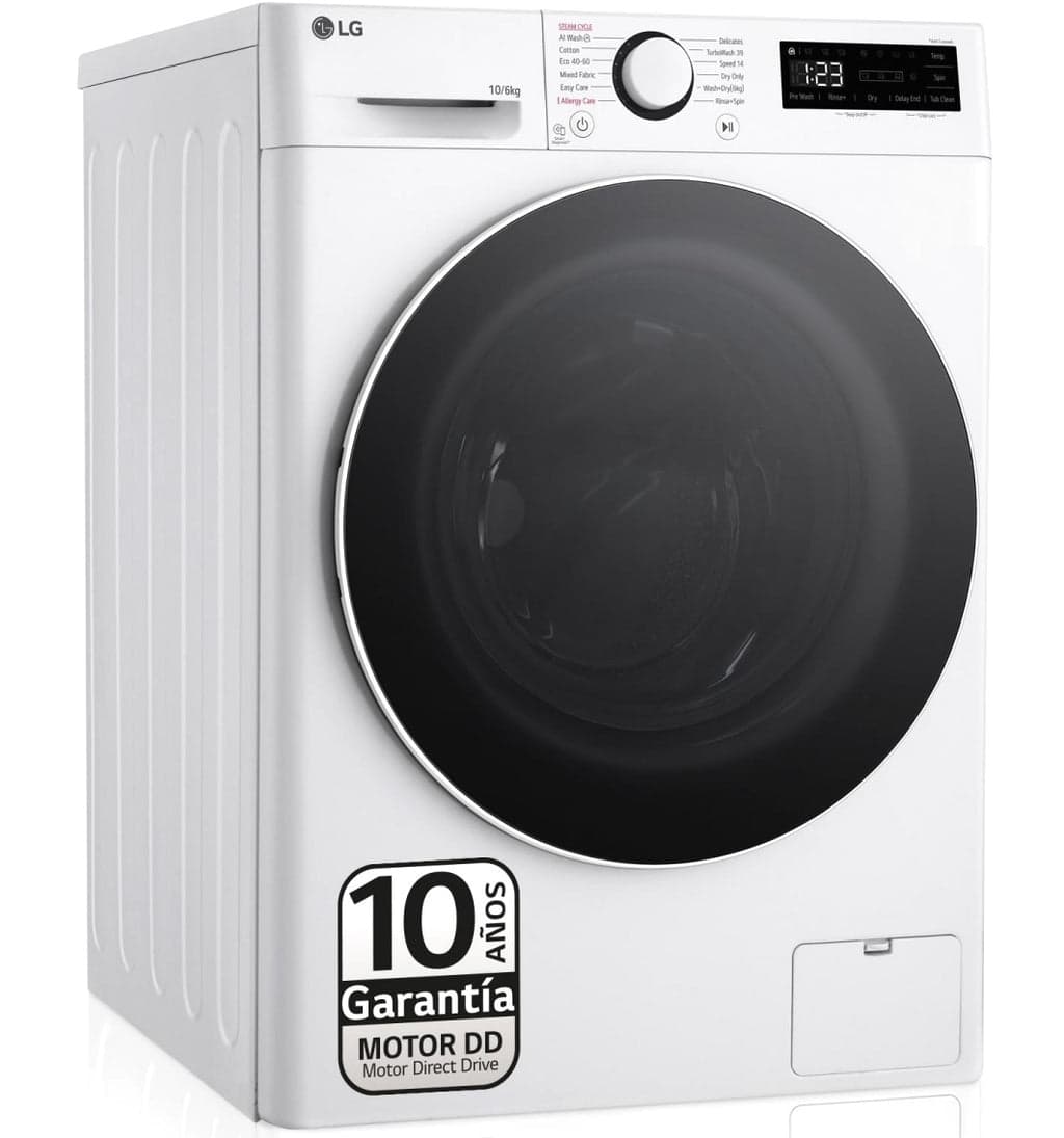 Máquina de Lavar e Secar Roupa LG F4DR6010A0W 10Kg/6Kg 1400RPM Classe D