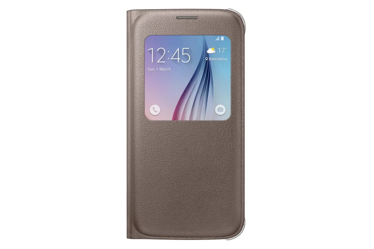 Samsung Capa S-View Cover PU para Galaxy S6 Gold - EF-CG920PFEGWW
