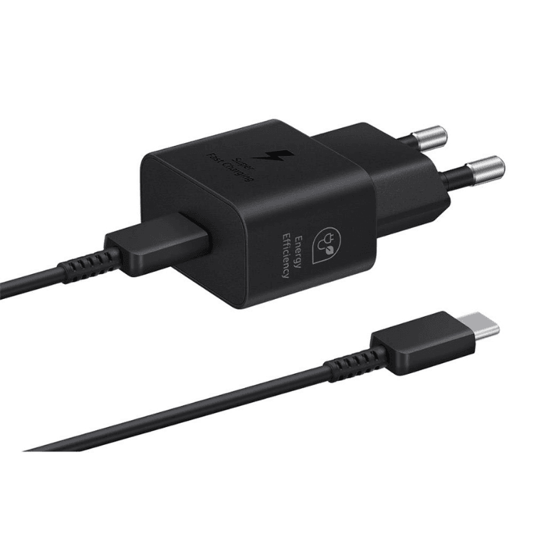 Carregador Samsung FastCharging EP-T2510 25W + Cabo USB-C Black