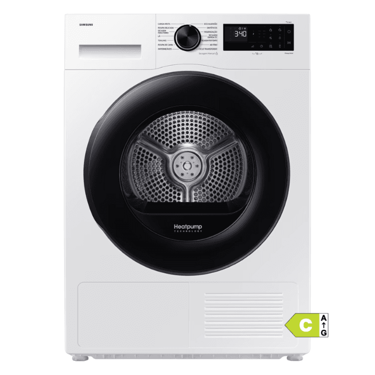 Máquina de Secar Roupa Samsung DV90DG52A0AEEC 9Kg Classe C Branco