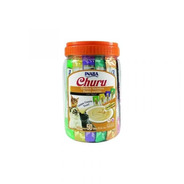 Inaba Churu Snacks Cremosos Frango Marisco Carne 50x14g