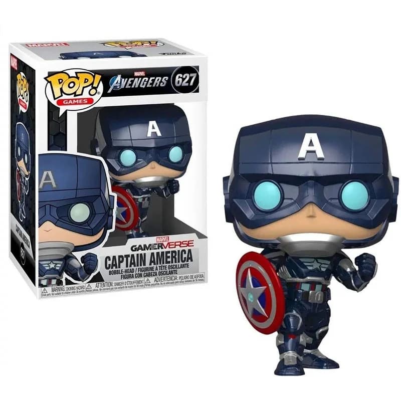Figura Funko POP! Games: Marvel Avengers - Gamerverse Captain America (Bobble-head) 627