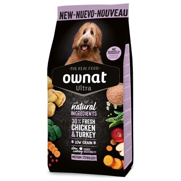 Ownat Ultra Médio Esterilizado Chicken & Turkey 12Kg