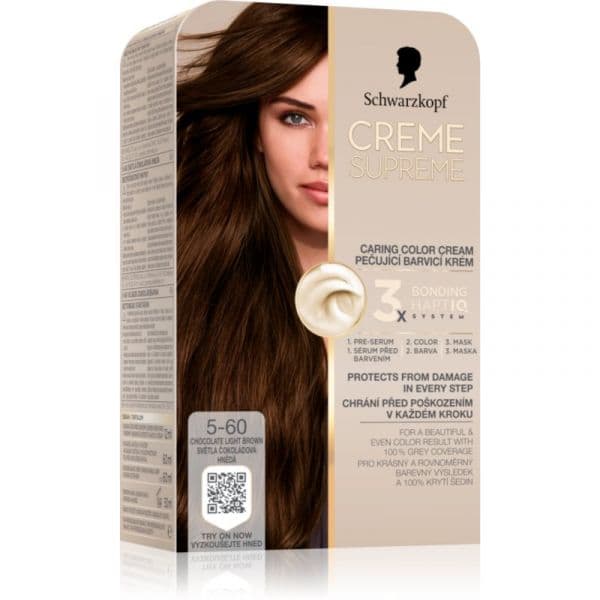 Schwarzkopf Creme Supreme Cor para Cabelo Permanente Tom 5-60 Chocolate Light Brown 60ml