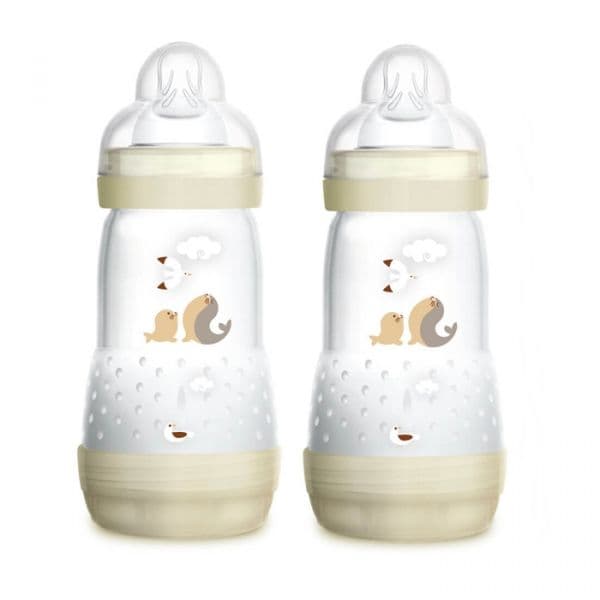 Mam Conjunto de 2 Biberões Anti-Cólicas Easy Start +2m 260 ml Focas/Gaivota - MAM6609511/A139