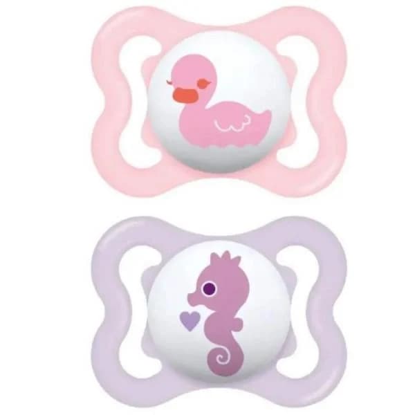 MAM Pack 2 Chupetas Mini Air Silicone 2-6M Rosa