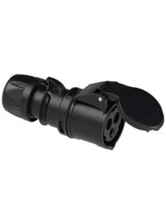 Ficha Fêmea PCE 2P+T 16A IP44 230V Preta