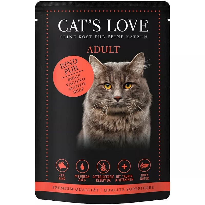 Cat´s Love Sobres en Gelatina para Gatos Adultos Puro 85 Gr