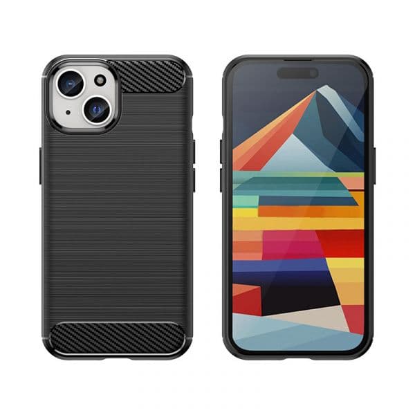 Capa Silicone Carbon iPhone 15 Preto - 93713184