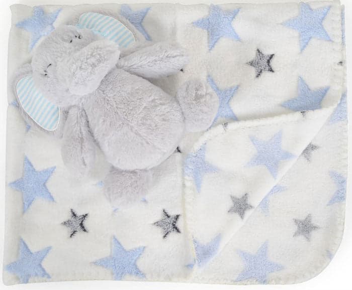 Cobertor de bebé com brinquedo Cangaroo Elephant blue