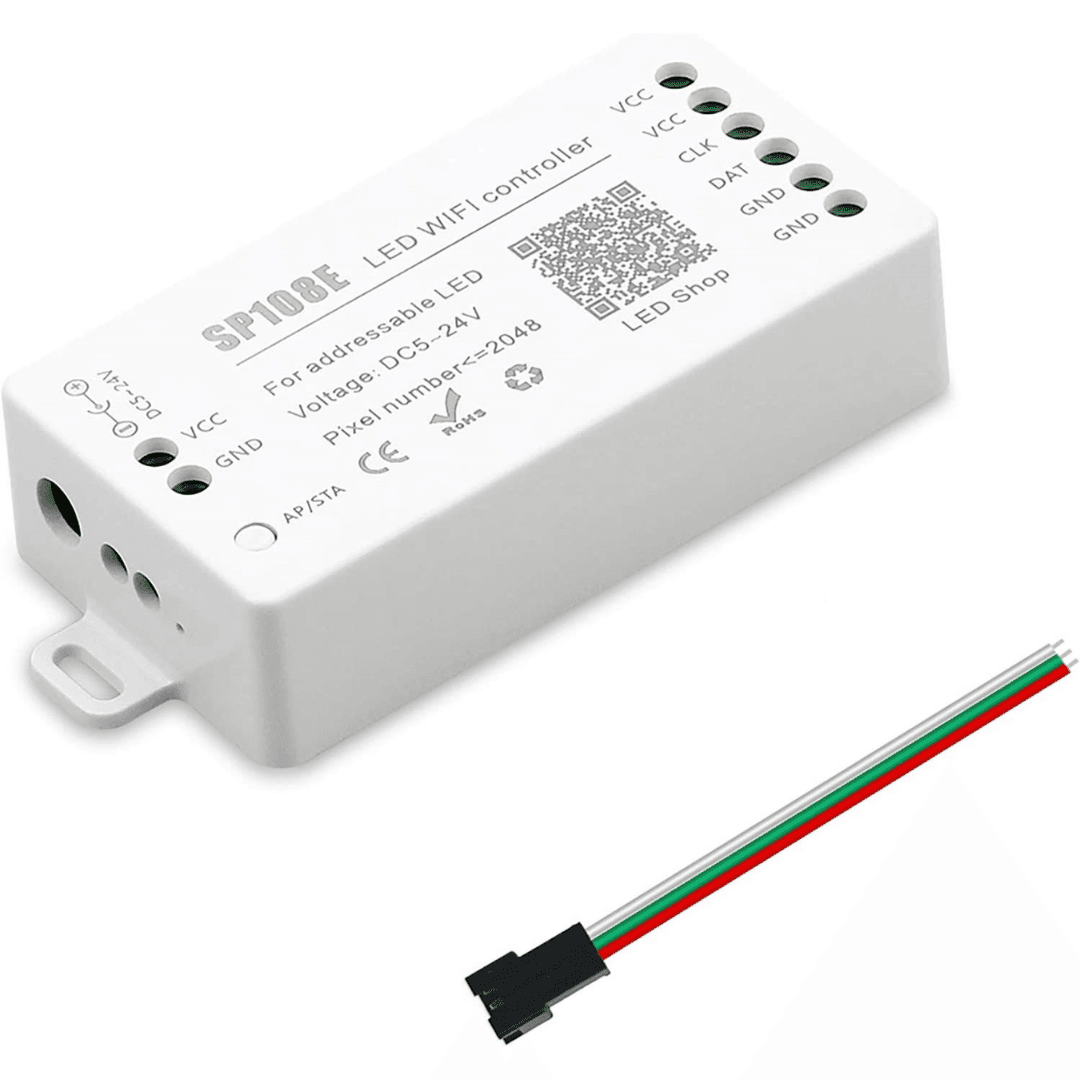 Controlador LED IC Pixel WiFi RGB/RGBW - 5-24V DC - 2048 Pixels