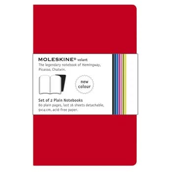 Moleskine Caderno de Bolso Pautado Vermelho Pack 2 Un.
