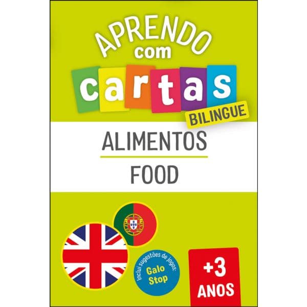 Aprendo com Cartas: Bilingue - Alimentos +3 Anos