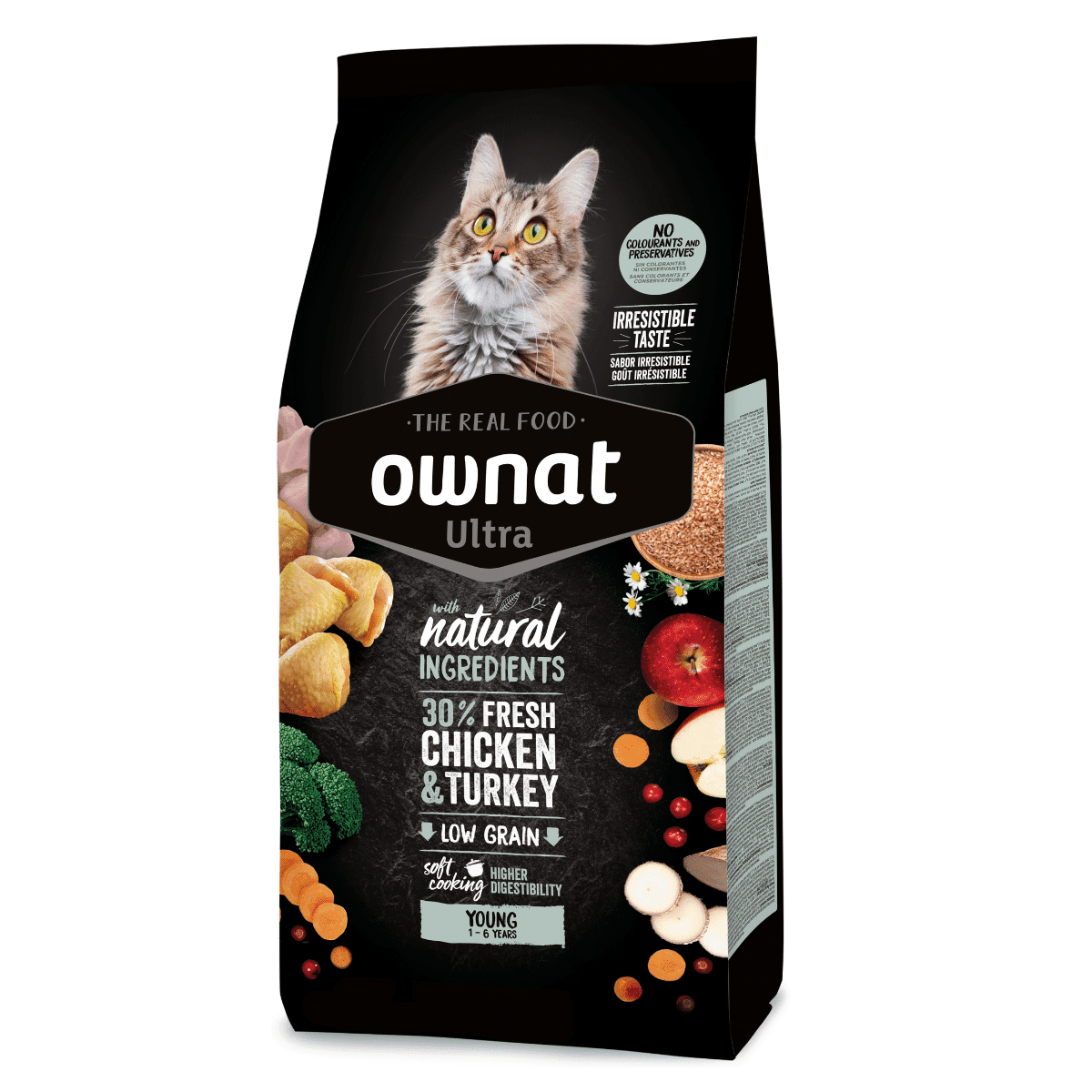 Ownat Ultra Gato Young Frango e Perú 1.5Kg