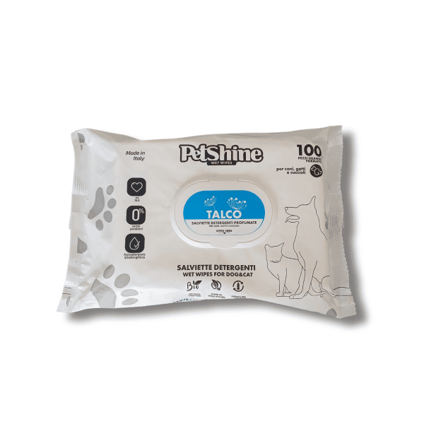 Petshine Toalhetes Húmidos Talco 100 Unidades
