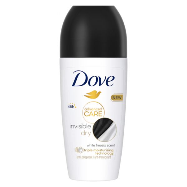 Dove Desodorizante Roll-On Advanced Invisible Dry 72h 50ml