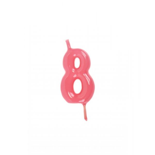 VelasMasRoses Vela de Aniversário nº8 6cm Rosa