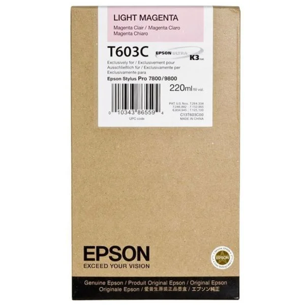 Tinteiro EPSON SP 7800/9800 Magenta Claro 220ML- C13T603C00