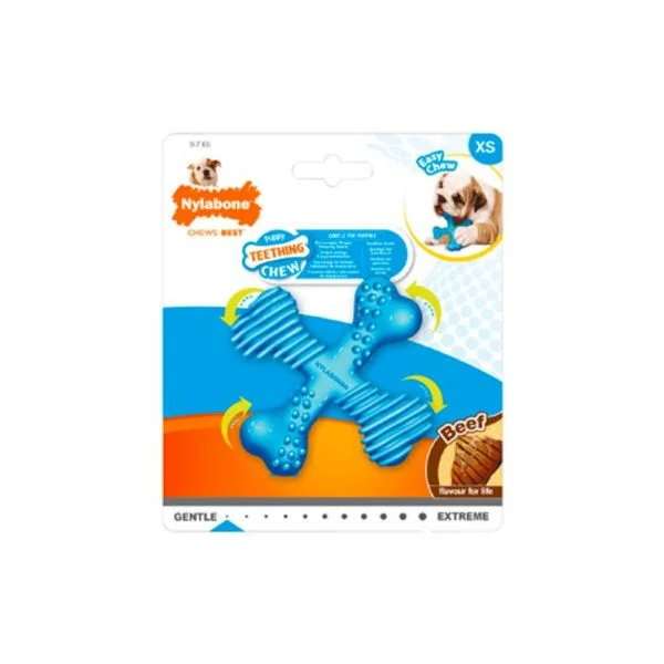 Nylabone Puppy Teething X-Bone Carne XS/S