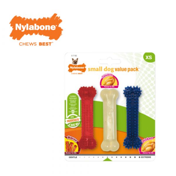 Nylabone Brinquedo Cão Value Pack até 7Kg