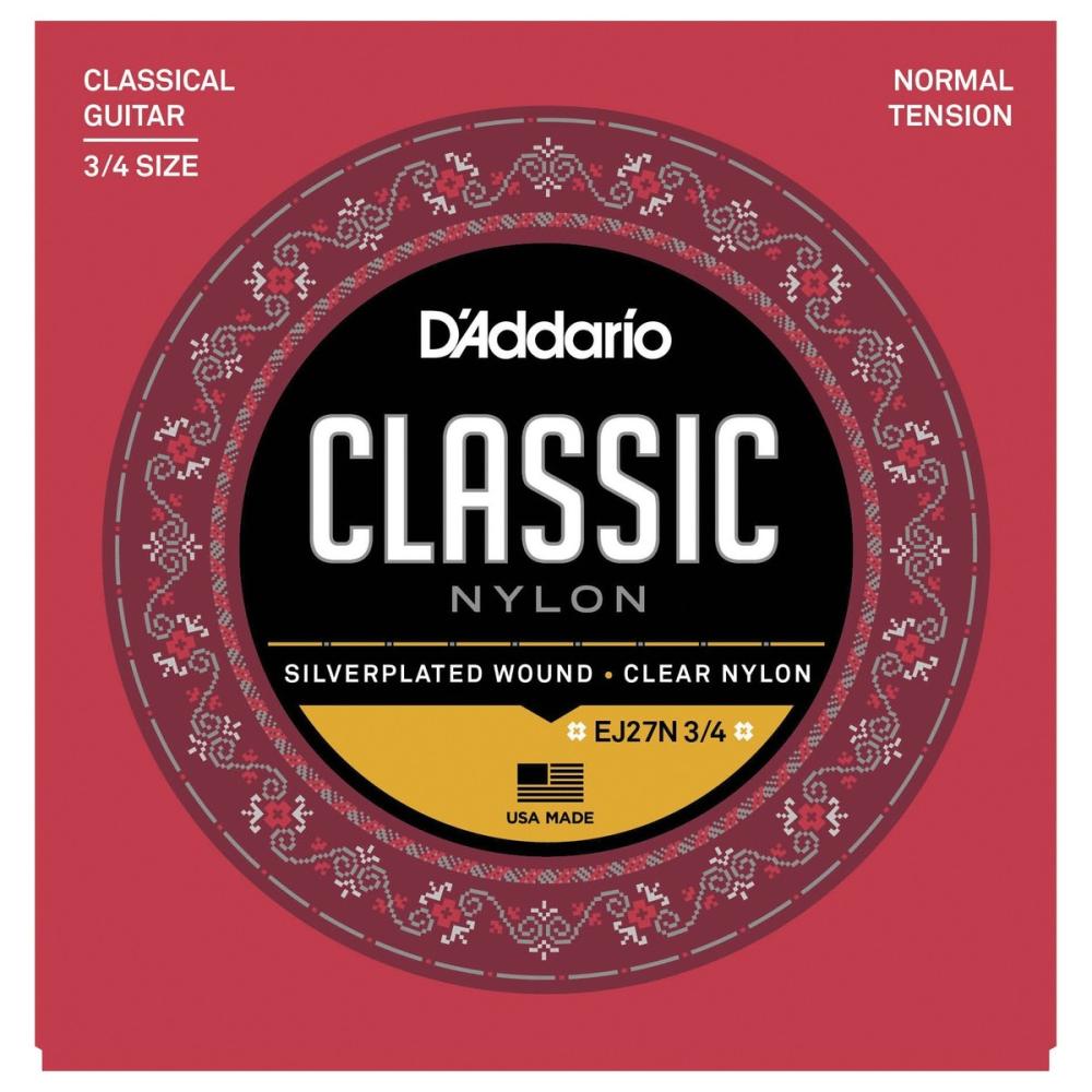 Daddario EJ27N 3/4 Normal Tension 3/4 Size, Classic Nylon Student - BimotorDJ
