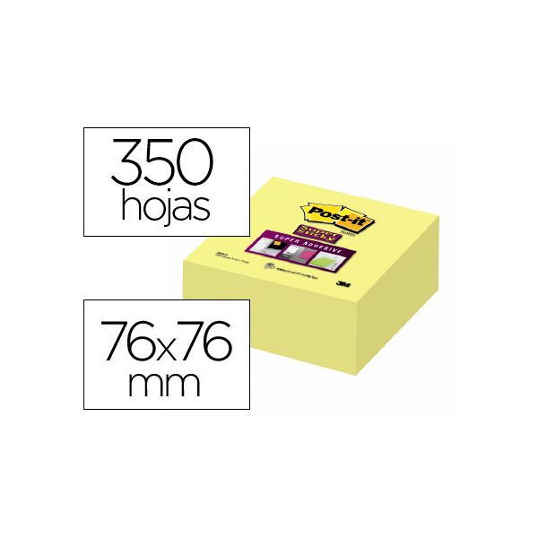 Post-it Cubo Super Sticky 76 x 76 mm Amarelo Narciso, 350 Fls - 410925
