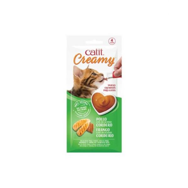 Catit Creamy Snack Cremoso 4 Tubos Frango / Cordeiro