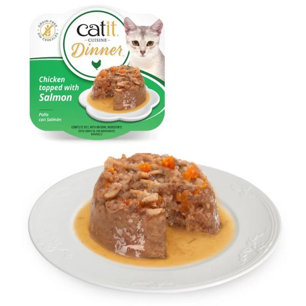 Ração Húmida Catit Cuisine Dinner Frango Salmão 75g Adulto
