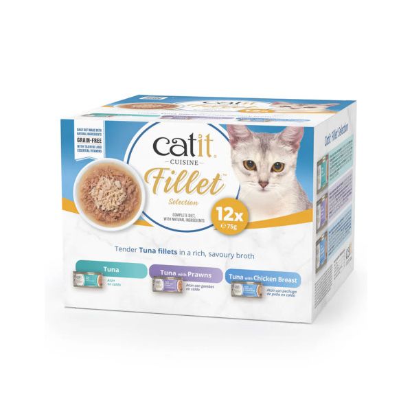 Ração Húmida Catit Cuisine Fillet Selection Atum Multipack 12 x 75g
