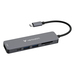 Verbatim Dock USB-C Essentials Multiport Hub – 6 Ports 4K HDMI PD100W USB-A 3.2 USB-A 2.0 Card Reader 5000 Mbit/s Grey/Preto