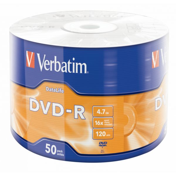 Verbatim DVD-R 4.7GB 16x Matt Silver Surface 50 Pack