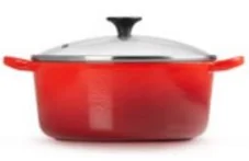 LE CREUSET - Caçarola Red. c/ Tampa Cristal 22 Cereja 27001220602461