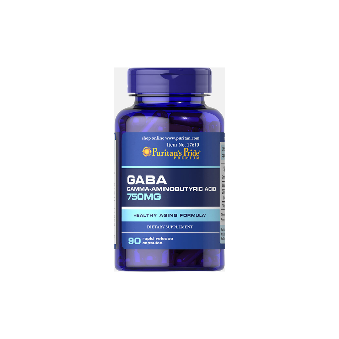 GABA (Gamma Aminobutyric Acid) 750 mg 90 Capsules