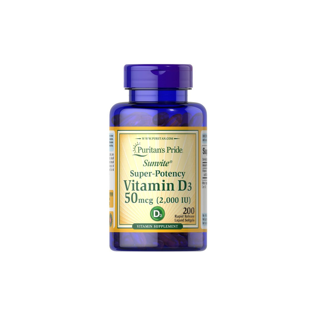 Vitamin D3 2000 IU 200 Rapid Release Liquid Softgels