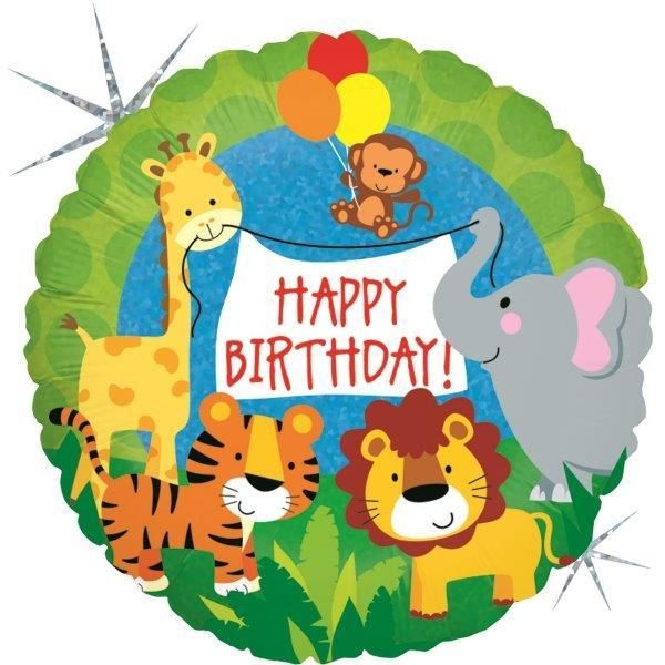 Grabo Balão Foil 18" Happy Birthday Selva Holográfico - 460036569