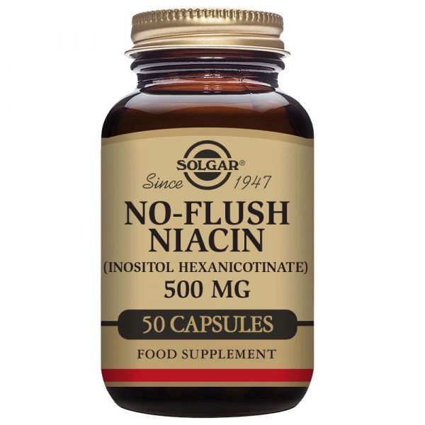 Solgar No-Flush Niacin 500mg 50 Cápsulas