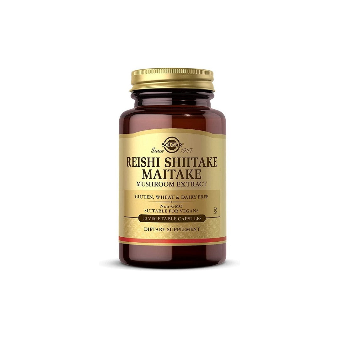 Reishi Shiitake Maitake Mushroom Extract 50 Vegetable Capsules