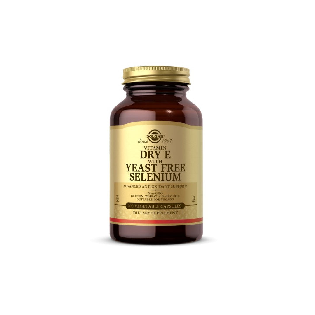 Dry Vitamin E with Yeast-Free Selenium 100 Vegetable Capsules