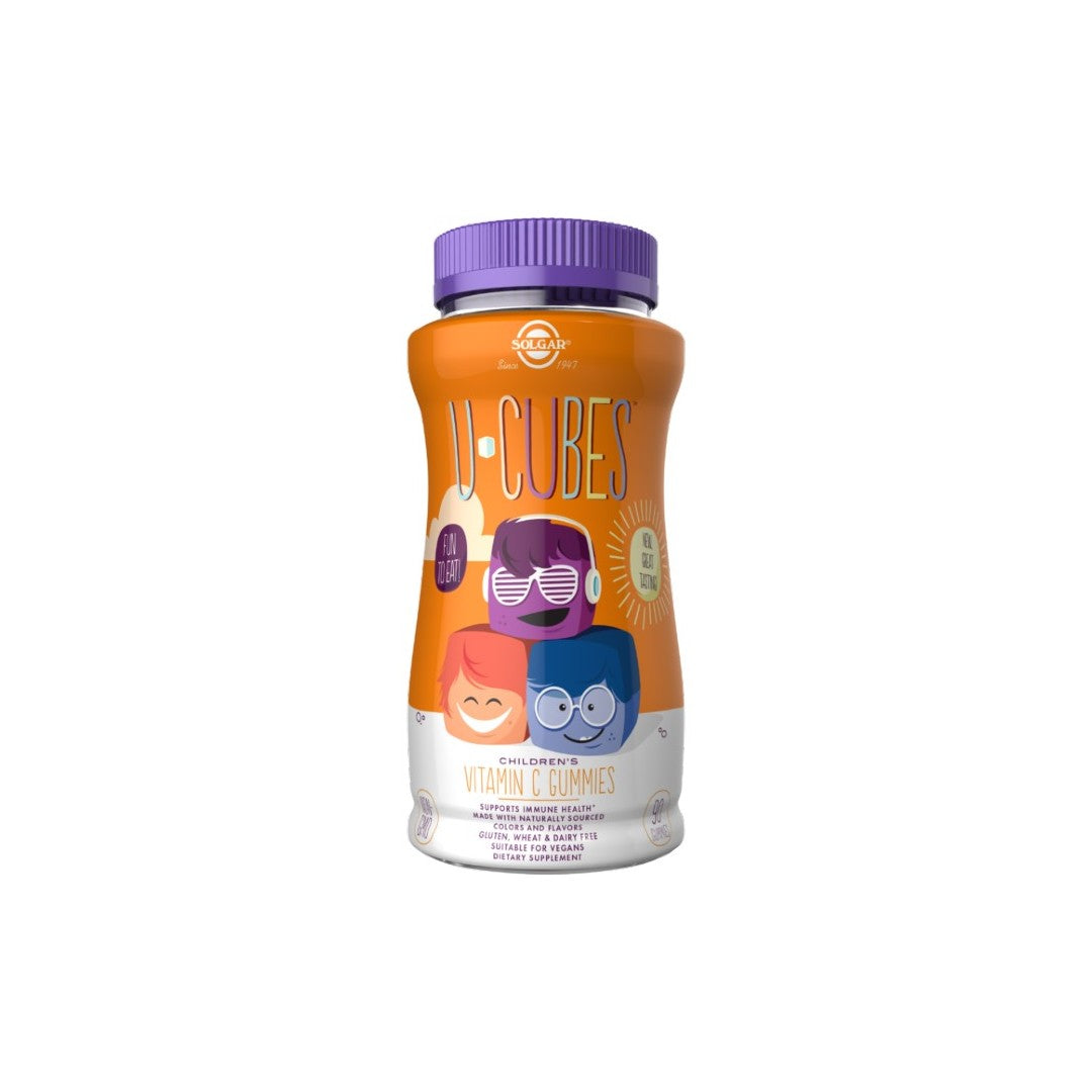 U-Cubes Childrens Vitamin C 90 Gummies Strawberry and Orange