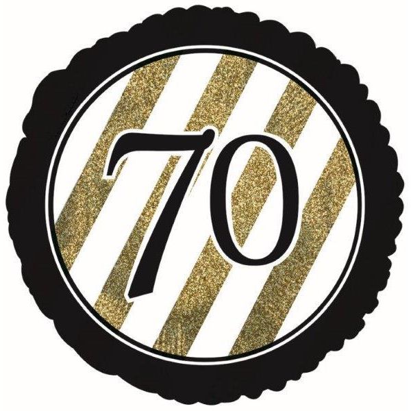 Creative Converting Balão Foil 18" Black & Gold 70 Anos - 120318106