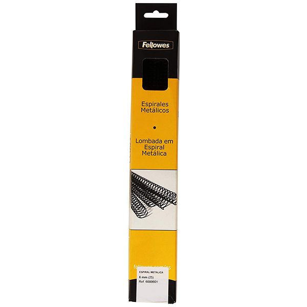 Fellowes 25 un. Argolas Metálicas p/ Encadernação 6mm Preto